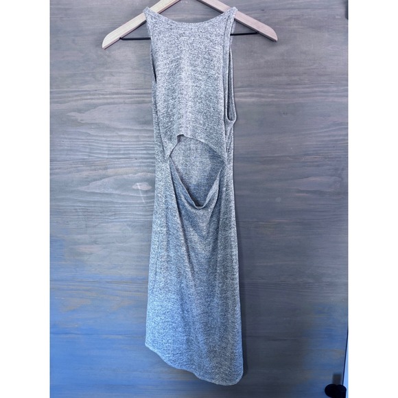 Aritzia Wilfred Free‎ Yasmin Dress Size XS Light Heather Gray Knit Cutout - Picture 4 of 4